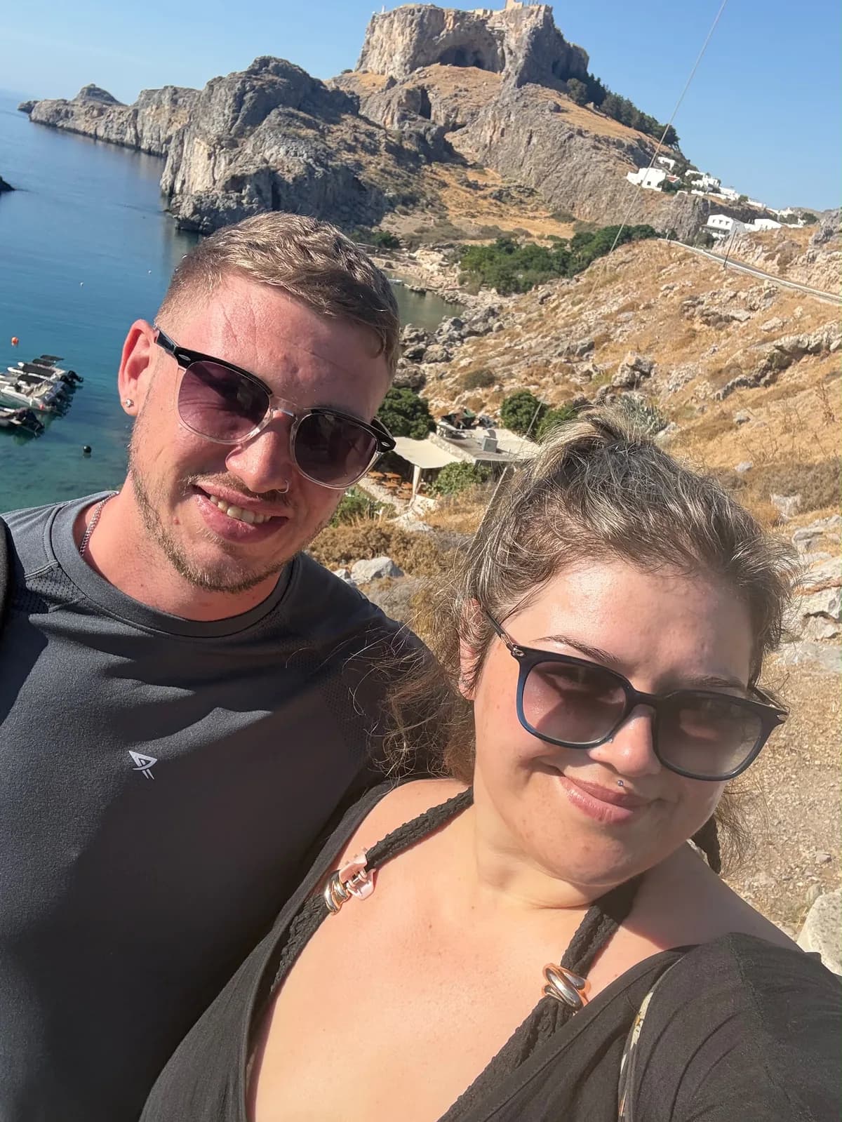 Selfie above the bay at Lindos