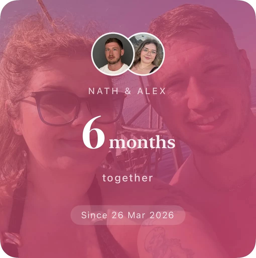 Nath and Alex, six months together since 26 March 2026